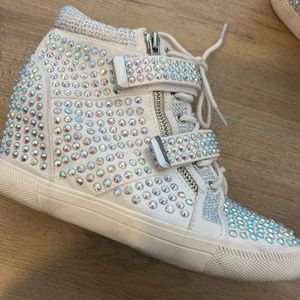 INC rhinestoned high top tennis shoes